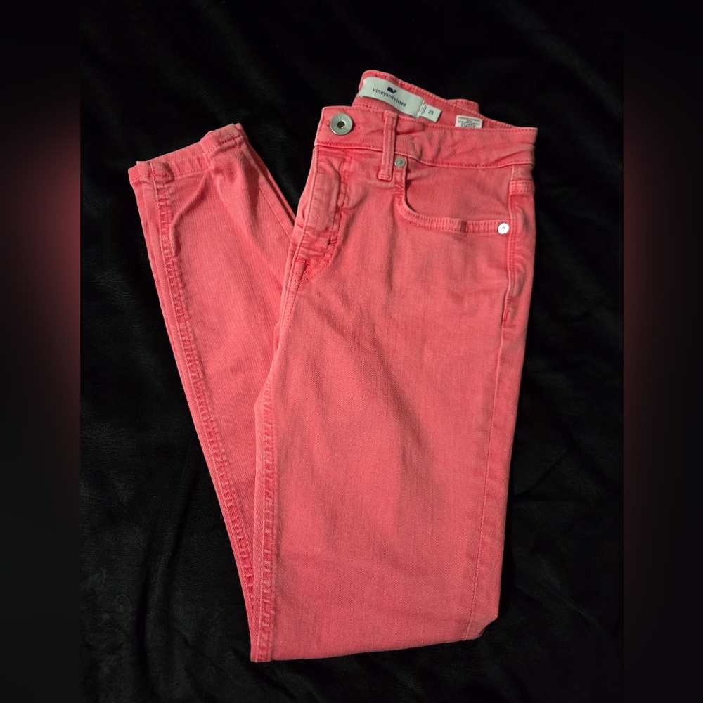Vineyard Vines Vibrant Coral Skinny Jeans